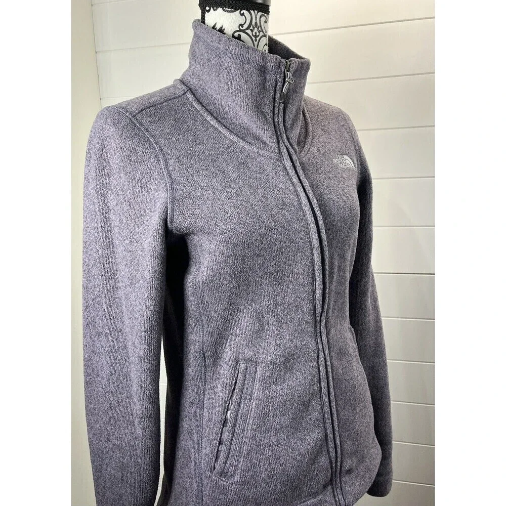 The North Face Knit Fleece Jacket Womens Lavender S Zip Front Pockets CorpCore - Picture 9 of 13